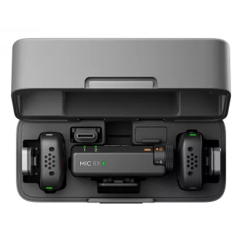 DJI Mic Mini (2 TX + 1 RX + estojo de carregamento) kit de microfone sem fios - cinzento escuro