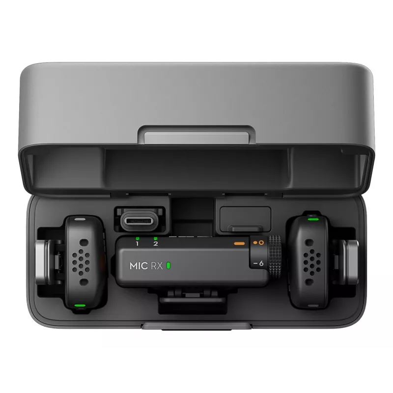 DJI Mic Mini (2 TX + 1 RX + estojo de carregamento) kit de microfone sem fios - cinzento escuro