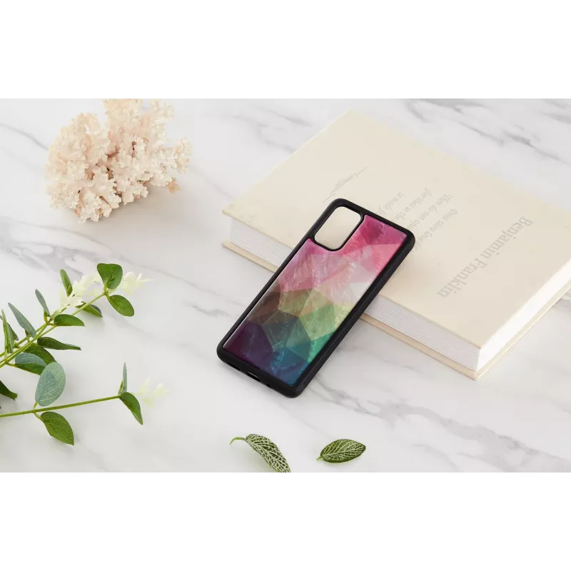 Capa de telemóvel iKins para Samsung Galaxy S20+ — design flores aquáticas, preto