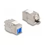 Módulo Keystone DeLOCK RJ45 fêmea para LSA Cat.6A sem ferramentas com tampa de proteção contra pó azul