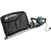 Corta-sebes elétrico Gardena ComfortCut 550/50, 50 cm, lâmina dupla, 2,7 cm, laranja, preto, azul, 2,6 m/s², 84 dB