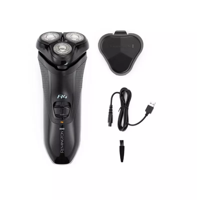 Máquina de barbear rotativa Remington R3600 preta a pilhas 40 min