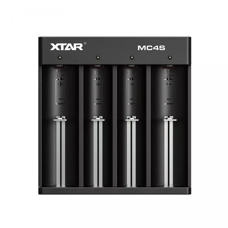 Carregador de baterias XTAR MC4S para baterias cilíndricas Li-ion 18650 / NiMH