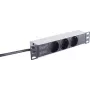 Régua de tomadas ShiverPeaks BASIC-S 10 polegadas 3 tomadas 1U preta – distribuição de energia compacta para rack