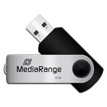 Pen drive MediaRange MR908NTRL 8 GB USB Type-A 2.0 Preto - Prateado (MR908NTRL)