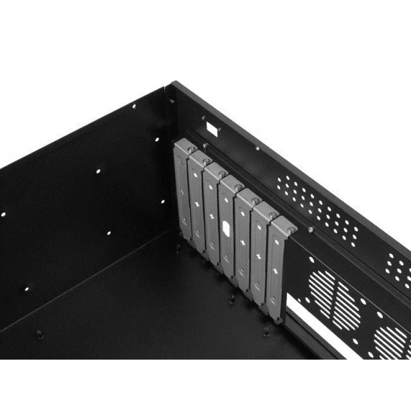 Caixa para rack LANBERG SC01-3504-10B, 1x 3,5 polegadas + 1x 2,5 polegadas gaveta, 7 slots de expansão, 2x ventoinhas frontais de 120 mm, USB2.0