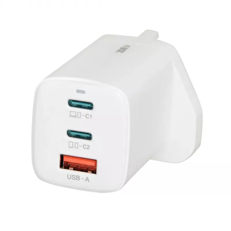 iBOX C-65 branco, carregador universal GaN 65W ficha UK