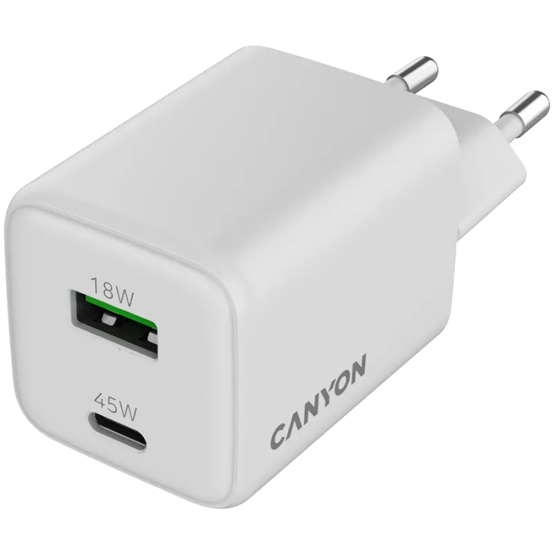 Carregador Canyon CU45AC 45W universal branco carregador rápido AC para interiores