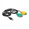 Cabo série DeLOCK 63466 USB Type-A DB-9 1,5 m preto verde amarelo
