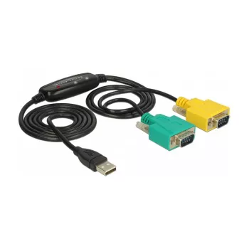 Cabo série DeLOCK 63466 USB Type-A DB-9 1,5 m preto verde amarelo