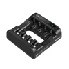 Carregador de baterias XTAR 4 slots para AA/AAA (Li-Ion, NiMH) USB-C, indicadores LED, preto