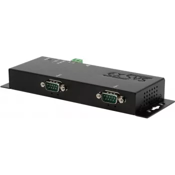 Adaptador Ethernet para 2 x RS-232 Exsys EX-6112-2POE com suporte PoE e fonte de alimentação 12V/3A