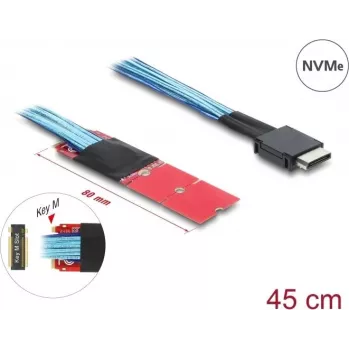 Conversor M.2 Key M para 1 x OCuLink SFF-8611 com cabo de 45 cm — DELOCK 64360