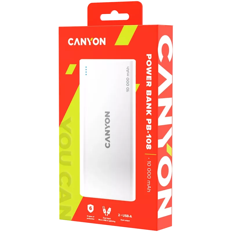 Powerbank CANYON PB-108 10000 mAh branco