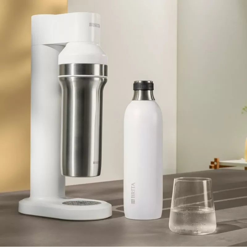 Brita sodaTRIO 1046738 garrafa para carbonatador, aço inoxidável, 0,65 l, branca