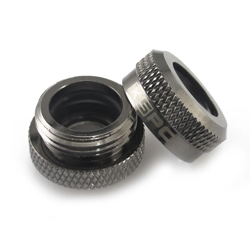 Conector XSPC G1/4 para tubo rígido de 14 mm, preto cromado - 8 unidades