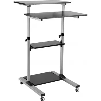 Posto de trabalho ROLINE para PC - suporte para monitor LCD / teclado / rato / CPU / impressora - plástico, metal - cinzento, preto (17.02.1547)