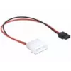 Delock cabo de alimentação ficha Molex 4 pinos para conector fêmea SATA 6 pinos fino 24 cm