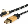 Cabo ROLINE 11.02.9062 USB 3 m USB 2.0 USB A USB C preto - dourado (11.02.9062)