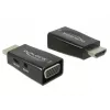 Adaptador DeLOCK 65901 HDMI A para VGA & áudio de 3,5 mm preto