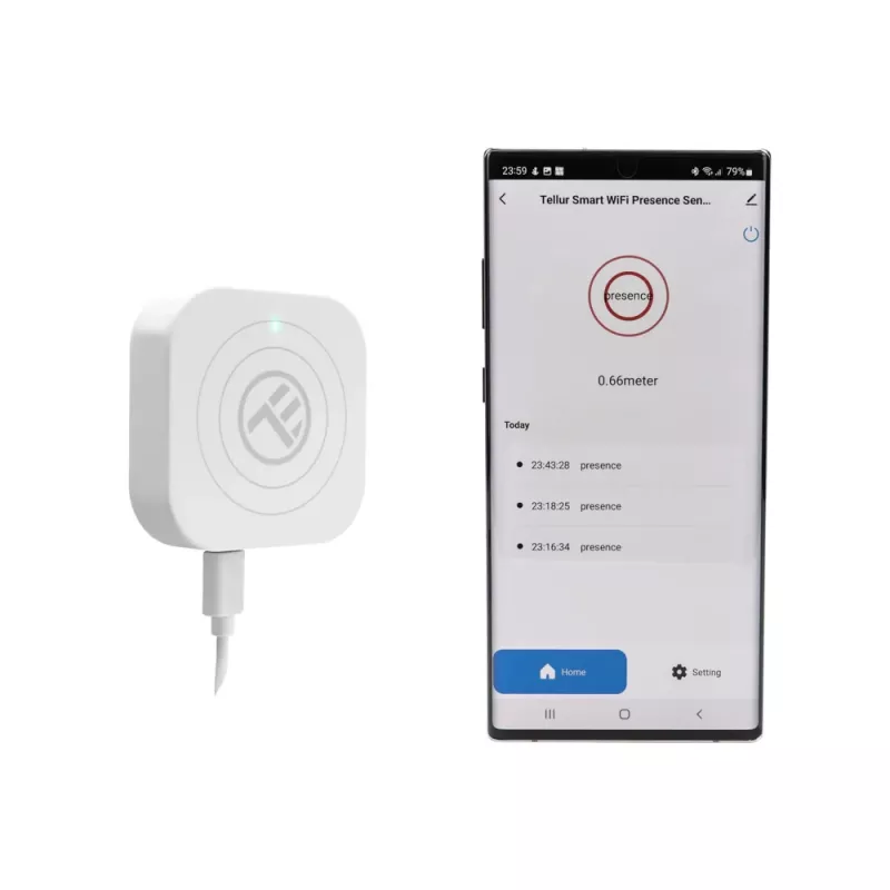 Sensor de presença Tellur TLL331552 WiFi branco — detetor de presença sem fios, branco