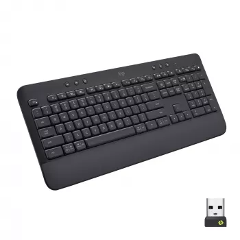 Logitech Signature K650 Teclado sem fios, Bluetooth 5.1, QWERTZ, suíço (CH), grafite (920-010912)