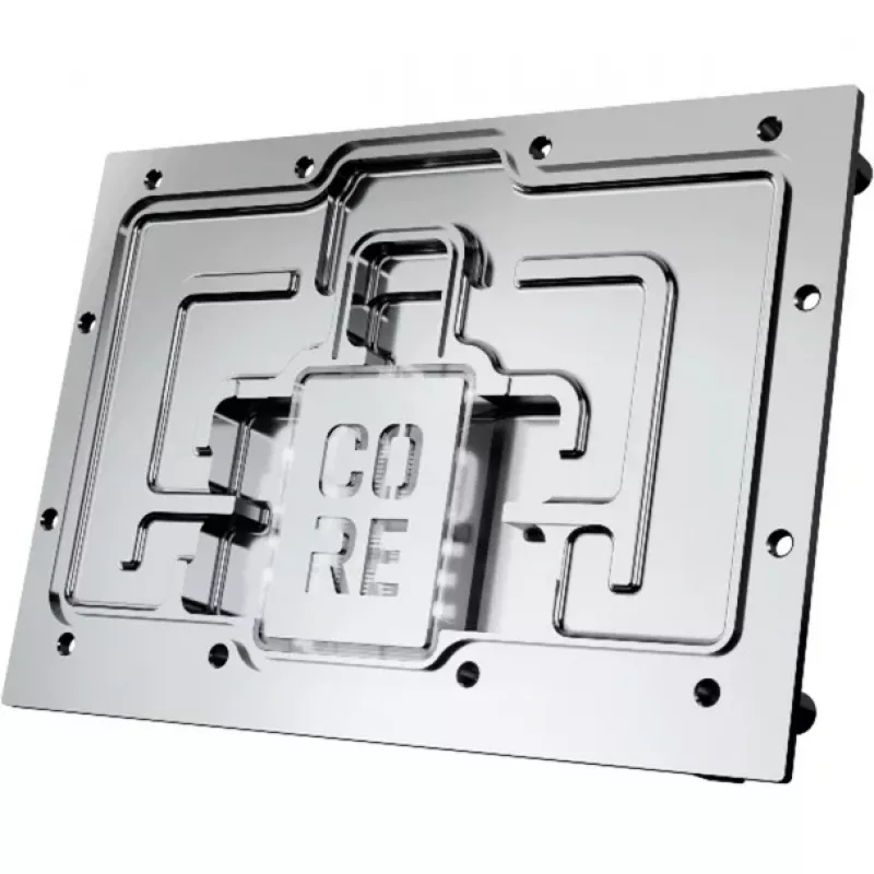 Bloco de refrigeração Alphacool Core RX 9070 XT Mercury transparente cromado com backplate