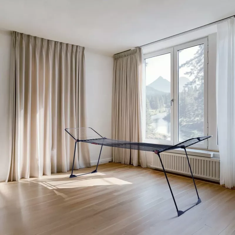Estendal VILEDA Infinity Flex Ultimate Telescópico — preto, alumínio revestido, 30 m de área de secagem, dobrável, rodas