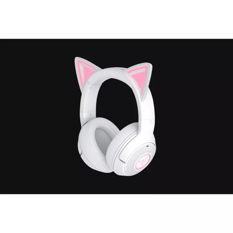 Headset gaming sem fios Razer Kraken Kitty V2 BT branco com Bluetooth, THX Spatial Audio, iluminação RGB