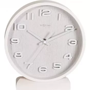 Relógio de parede NeXtime 5192wi Wood Wood Small, 22x20 cm, branco
