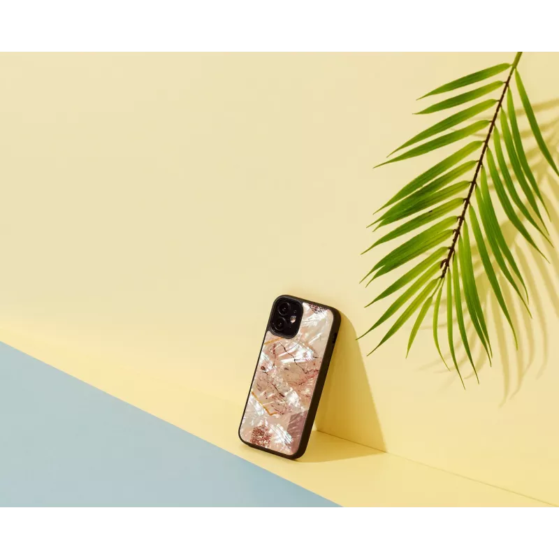 Capa de proteção iKins para Apple iPhone 12 mini — padrão de mármore rosa, ajuste fino