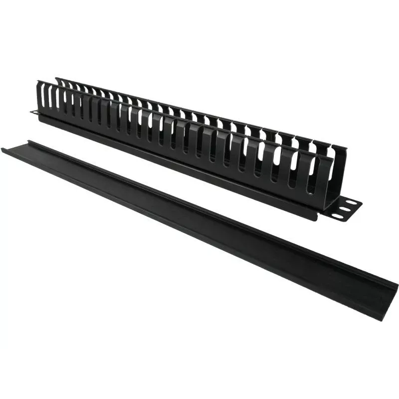 Caixa de cabos Alantec PK008 Organizador de parede 1U preto Metal/Plástico