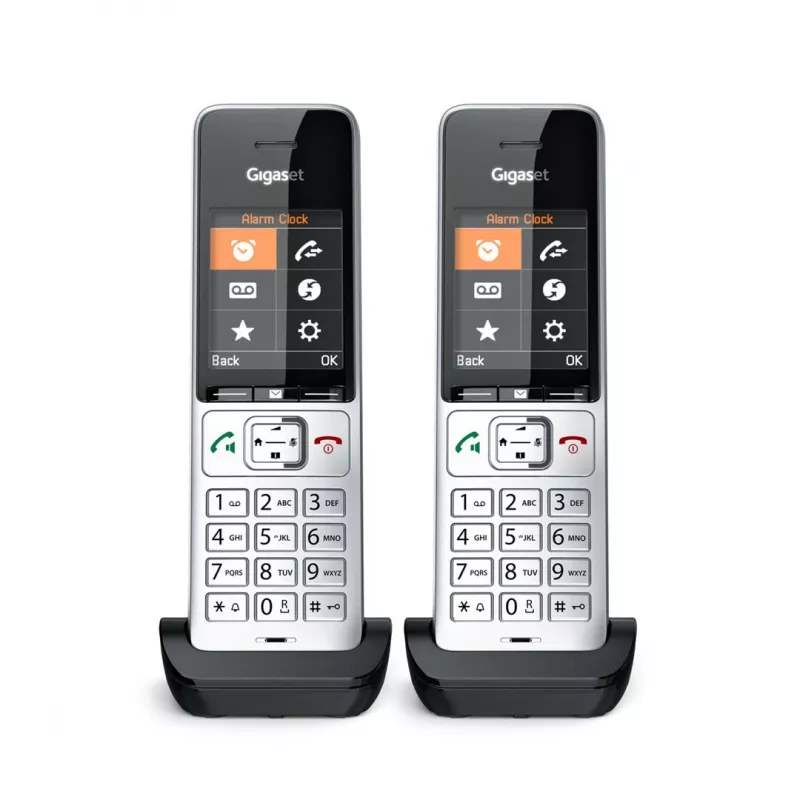 Telefone analógico/DECT Gigaset COMFORT 500HX duo com identificação de chamadas preto, prateado