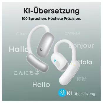 Auriculares open-ear ANKER Soundcore AeroFit 2 AI brancos 35 horas de reprodução IP55 incl. assistente e tradução por IA