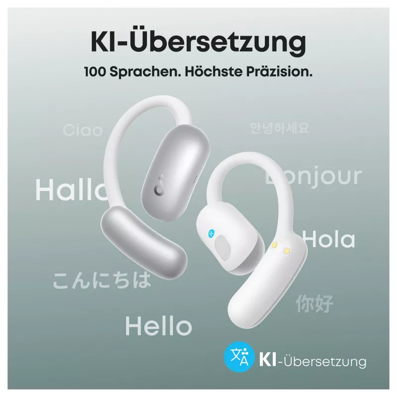 Auriculares open-ear ANKER Soundcore AeroFit 2 AI brancos 35 horas de reprodução IP55 incl. assistente e tradução por IA