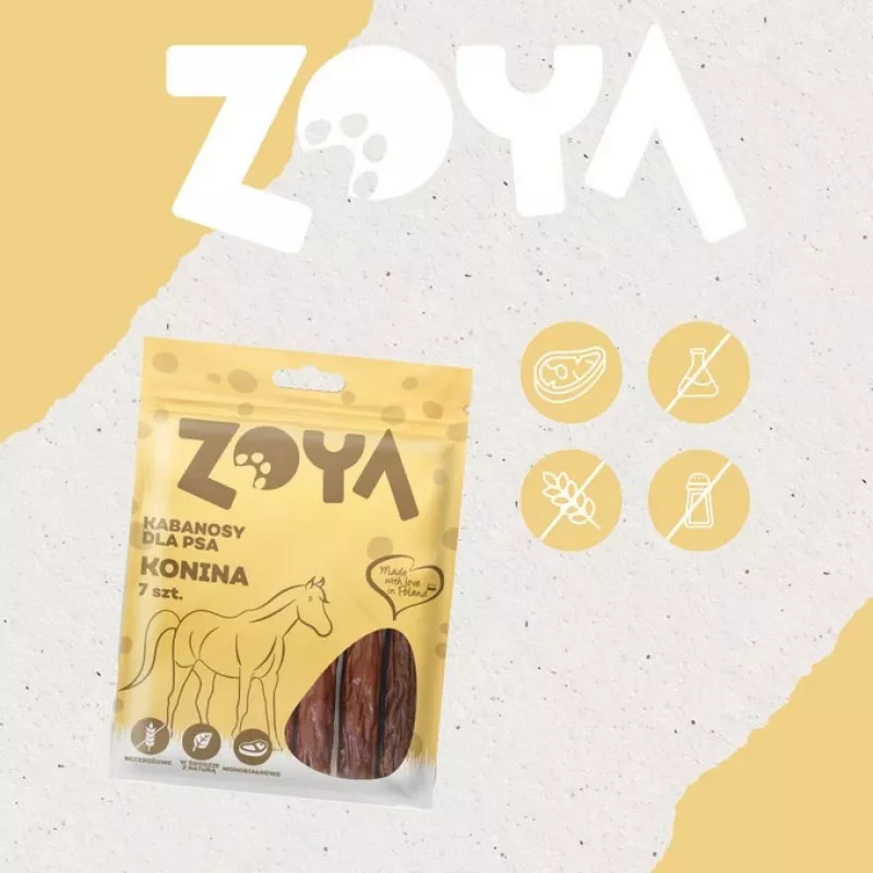 ZOYA Salsichas de carne de cavalo - guloseimas para cães - 7 unidades