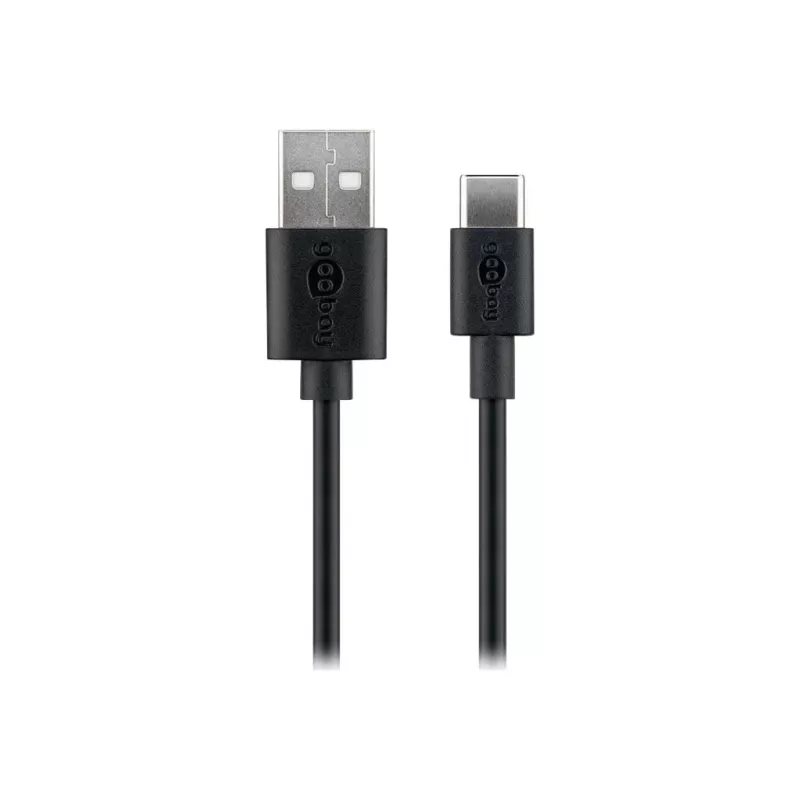 Wentronic Goobay - Cabo USB - USB (macho) para USB-C (macho) - USB 2.0 - 3 A - 2,0 m - preto (59122)