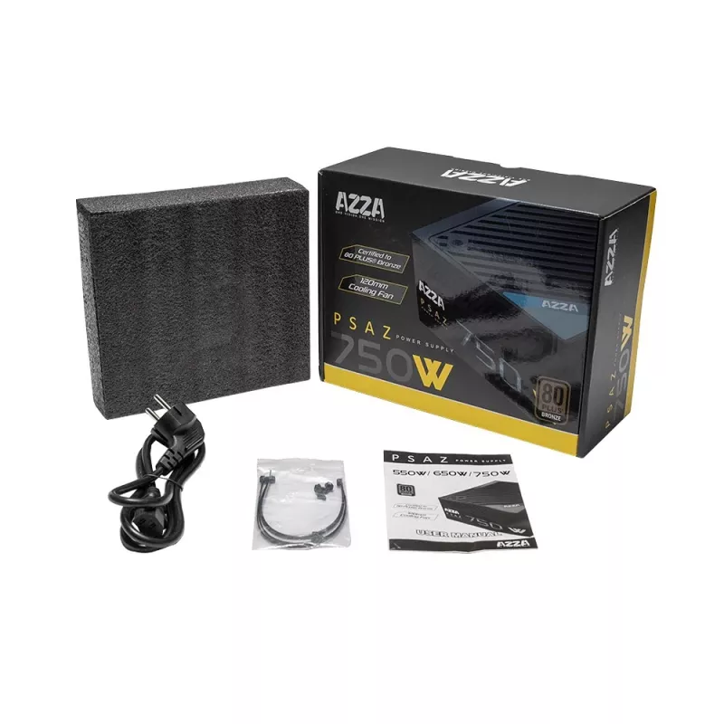 Fonte de alimentação Azza PSAZ-750W 20+4-Pin ATX ATX preto