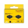 DeLock HDMI 2-1 bidirecional 4K 60 Hz compacto - Retail Box - Comutador de vídeo/áudio - 2 x HDMI - secretária (64072)