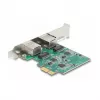 Placa DeLOCK PCI Express x1 para 2 x RJ45 2,5 Gigabit LAN RTL8125 Ethernet com fios