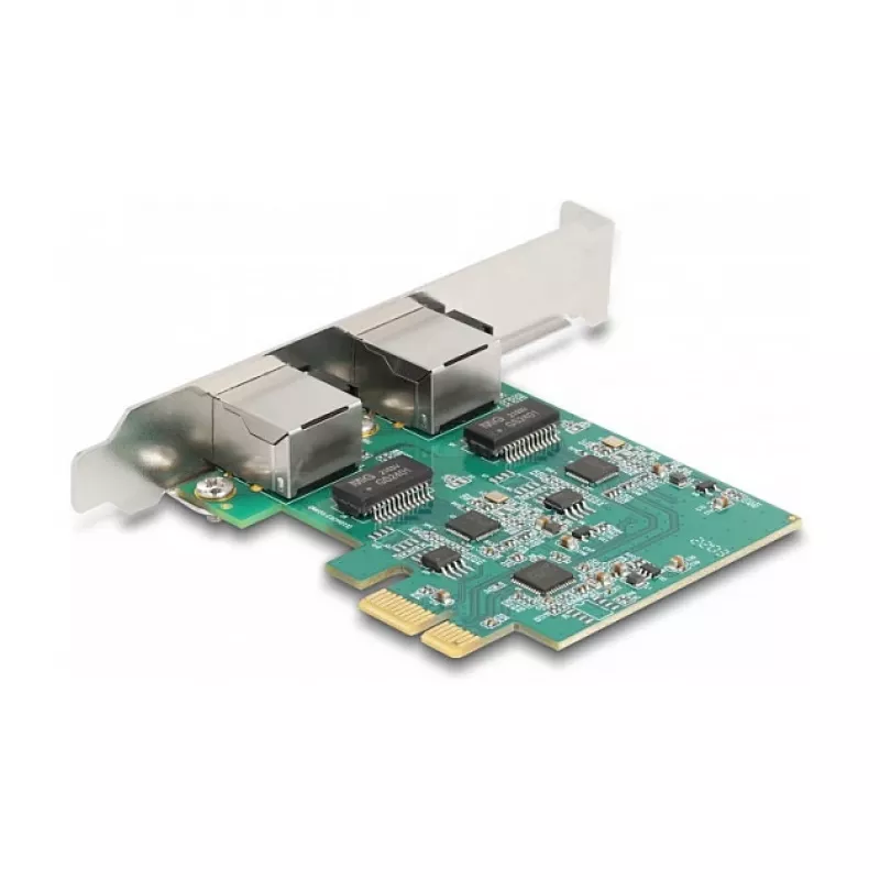 Placa DeLOCK PCI Express x1 para 2 x RJ45 2,5 Gigabit LAN RTL8125 Ethernet com fios