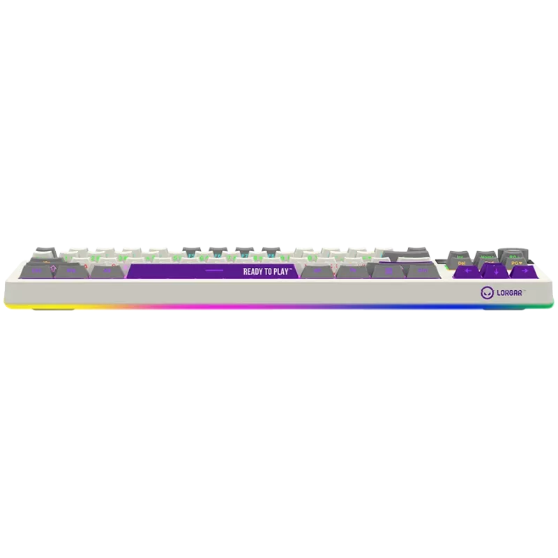 LORGAR KBP70TKLW, Teclado de gaming mecânico TKL sem fios Pro, bege, layout EN