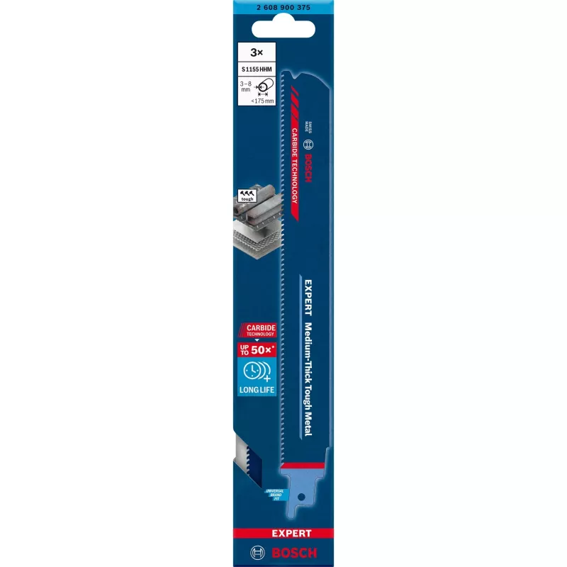 Bosch Expert 2 608 900 375 lâmina de serra de recortar/arco/serra sabre carboneto 3 unid.