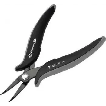 Pinça ESD c.k tools T3892 curvada a 45° 152 mm – pinça de precisão antiestática