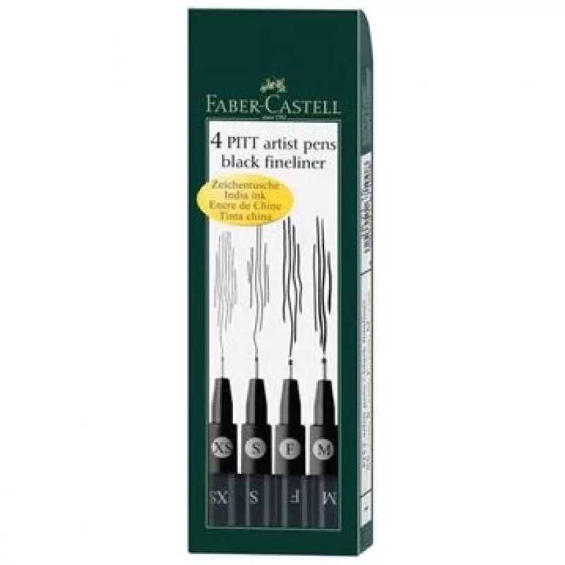 Caneta de feltro Faber-Castell 167115 multi preta 4 unidades