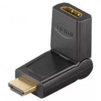 Adaptador HDMI™ Wentronic Goobay, conector fêmea HDMI standard (tipo A), preto - conector fêmea HDMI™ A > ficha macho HDMI™ A, orientável (51721)