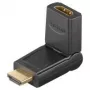 Adaptador HDMI™ Wentronic Goobay, conector fêmea HDMI standard (tipo A), preto - conector fêmea HDMI™ A > ficha macho HDMI™ A, orientável (51721)
