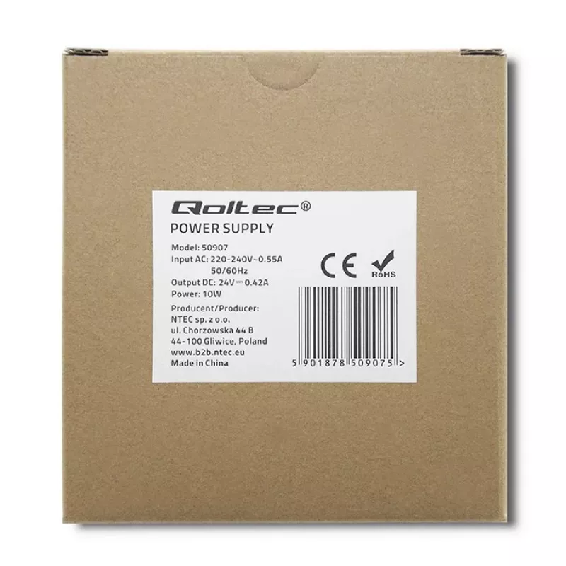 Fonte de alimentação para calha DIN 10W, 24V, 0,42A, slim