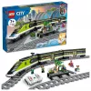LEGO 60337 City Comboio de passageiros expresso Conjunto brinquedo telecomandado presente para crianças rapazes e raparigas com faróis funcionais 2 vagões e 24 peças de via