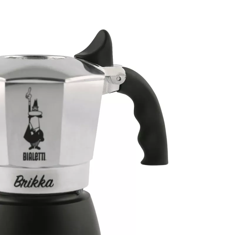 Bialetti Brikka 2023 cafeteira moka, 4 chávenas (0,17 l), preta / aço inoxidável